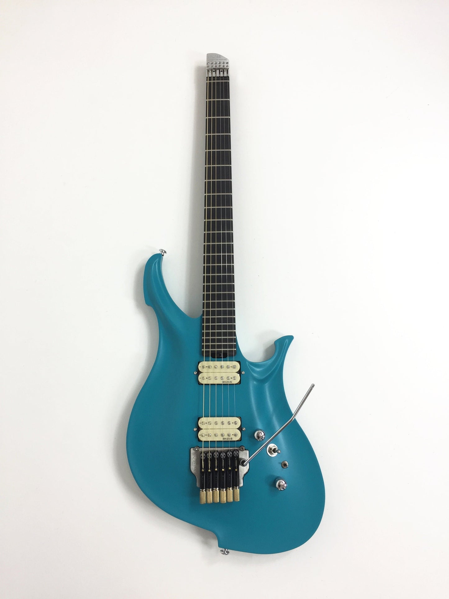 KOLOSS GT5HBL Blue Headless Aluminum Body Carbon Fibre Neck Electric Guitar + Bag